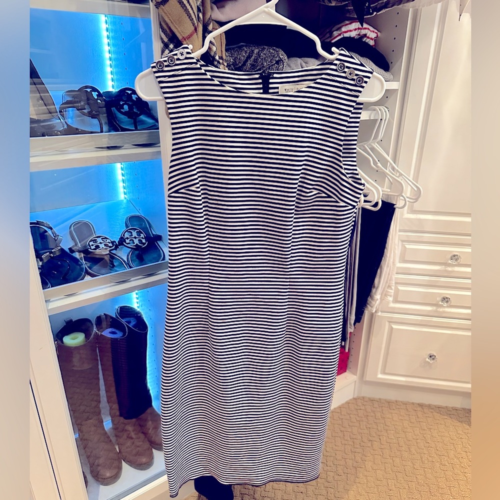 White House Black Market Black & White Stripped Dress